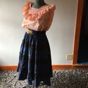 Square dance orangey peach blouse